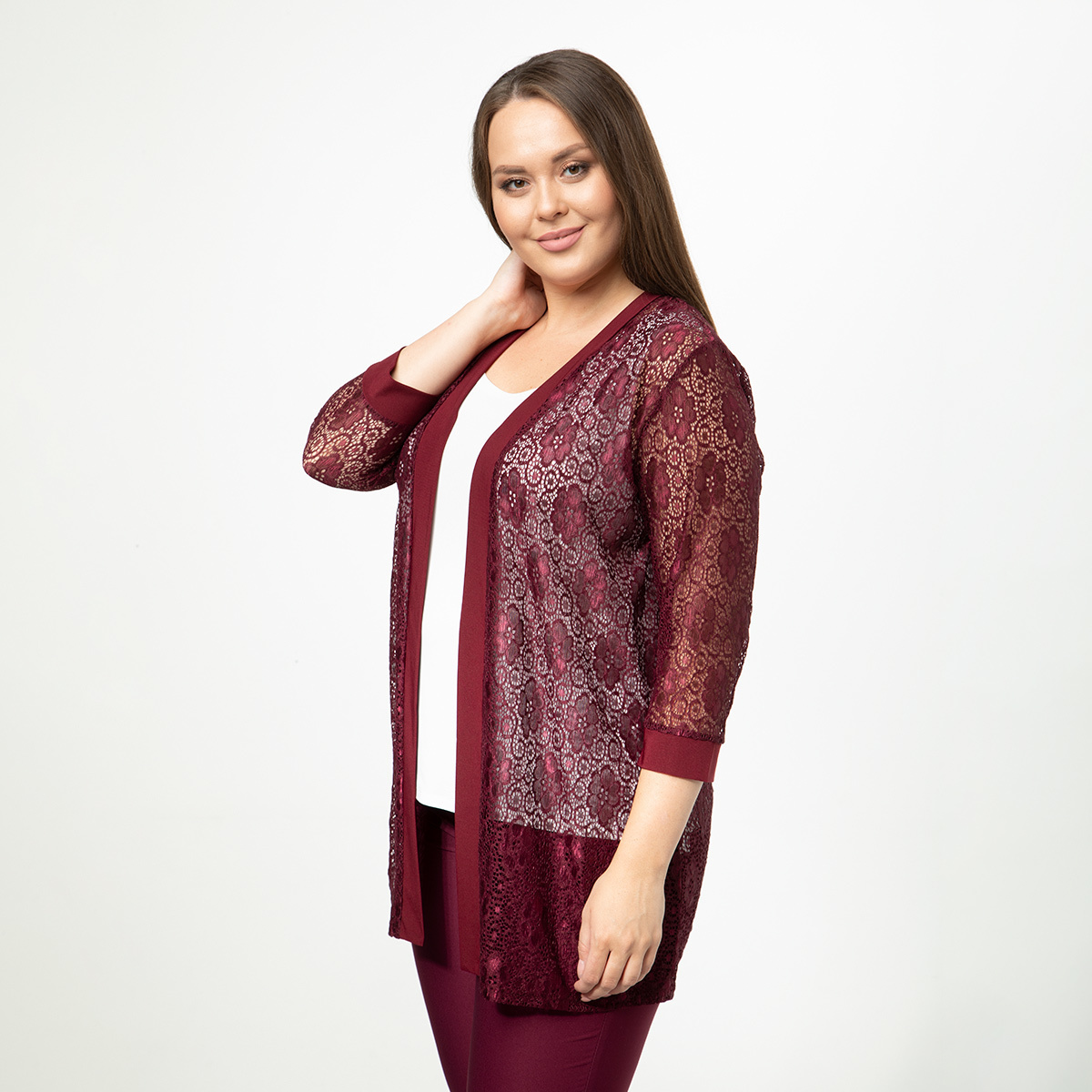 ст. цена1000руб.! Кардиган, трикотаж, бордовый