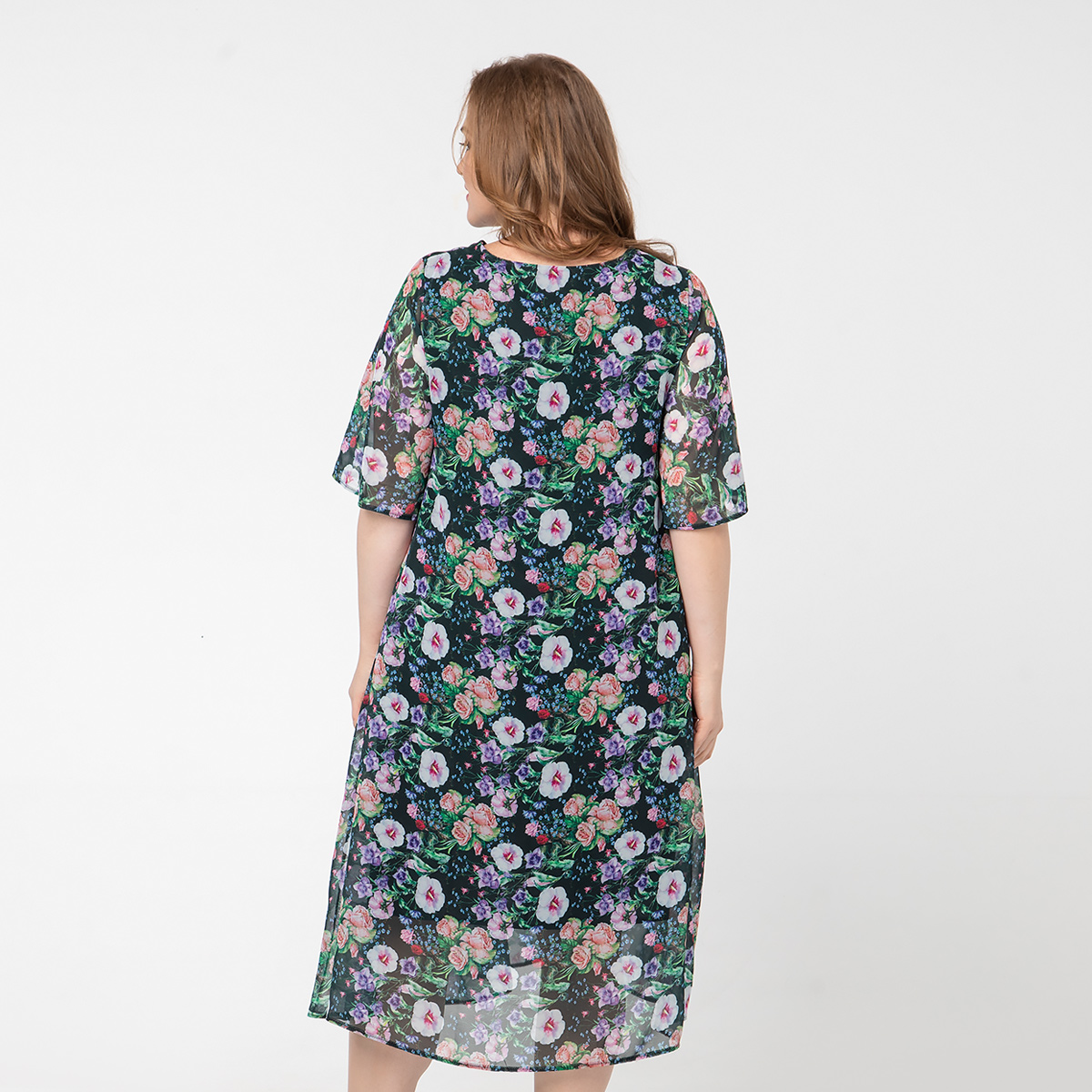 ст. цена2400руб.! Платье, шифоновое, темно-зеленый, черный