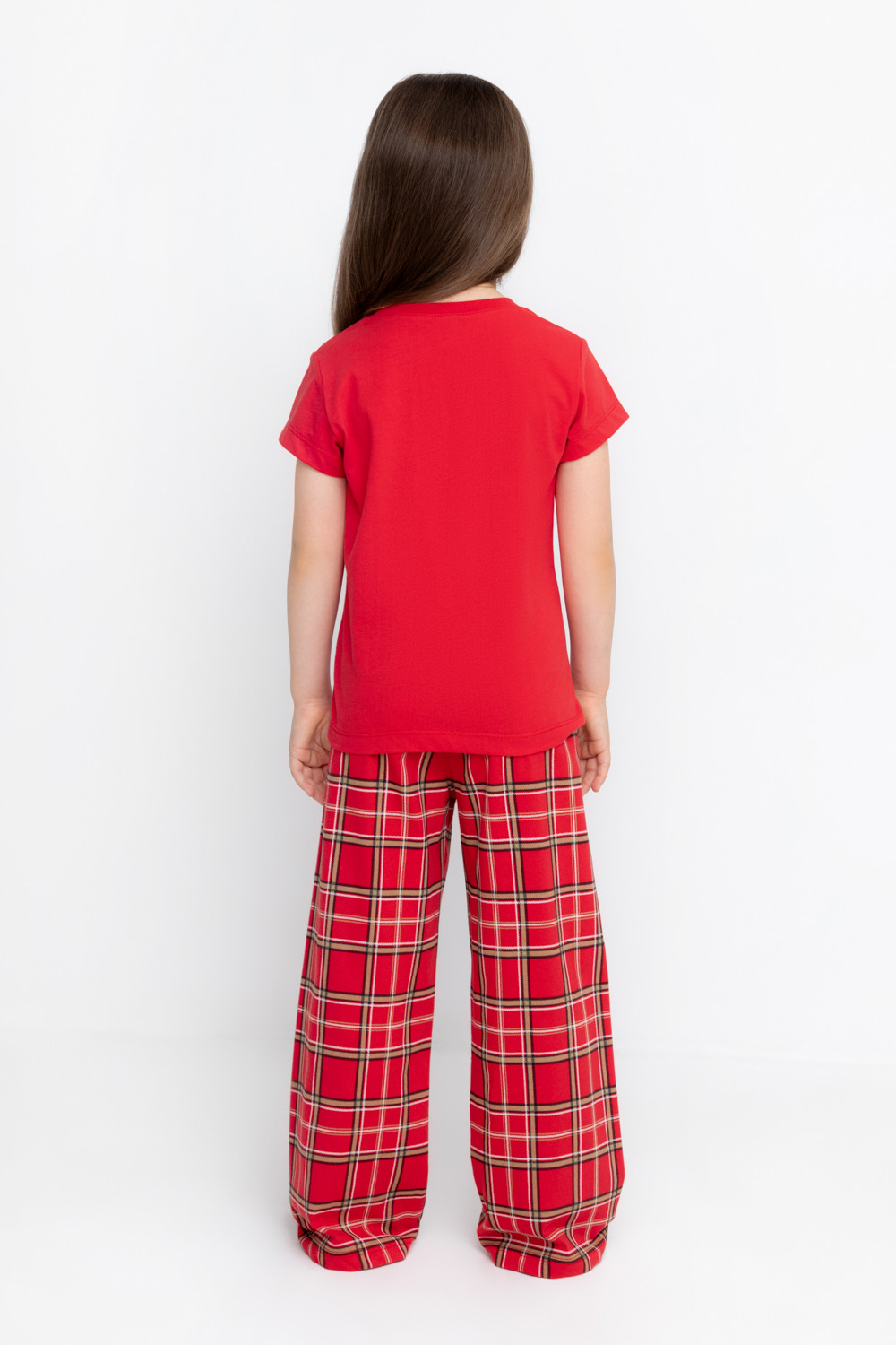 Crockid Пижама К 1640 насыщенно-красный, шотландская клетка Crockid