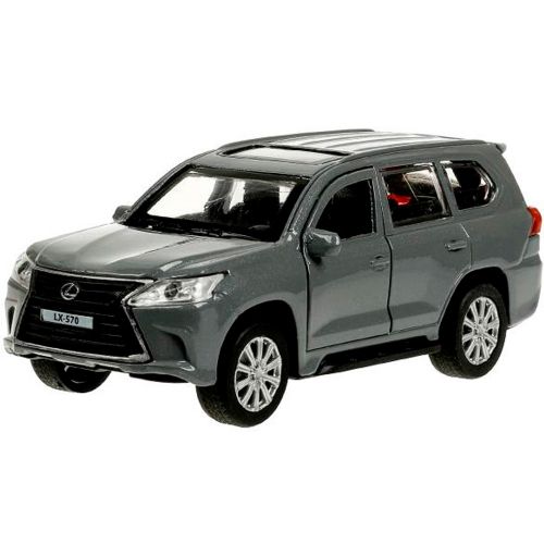 Модель LX570-12-GY LEXUS LX-570 длина 12 см, двери, багаж, инерц, серый Технопарк в коробке  в Нижнем Новгороде
