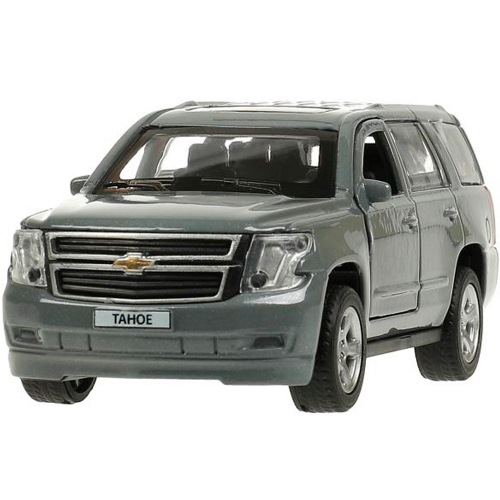 Модель TAHOE-12-GY CHEVROLET TAHOE 12 см, двери, багаж, инерц, темно серый Технопарк в коробке в Нижнем Новгороде