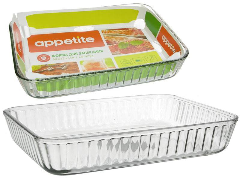 Форма жаропрочная 2,6л прямоугольная 30*23*6см тм Appetite