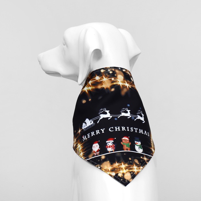 Бандана для животных Merry christmas, размер L (ОШ до 62 см)