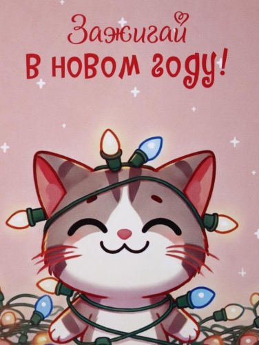 Скетчбук «Зажигай в новом году! Котик», 14х20 см,  плотность 100 гр