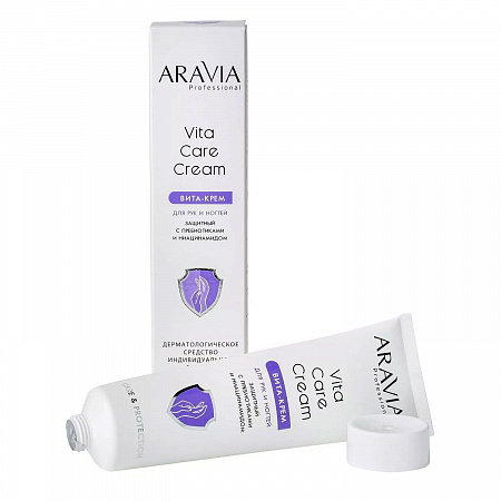 Aravia Крем для рук и ногтей защитный с пребиотиками и ниацинамидом / Vita Care Cream, 100 мл