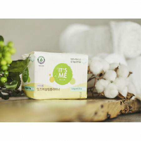 IT'S ME Прокладки женские гигиенические ежедневные / Slim Organic Cotton Pads Long Liner, 180 мм, 1 капля, 20 шт.