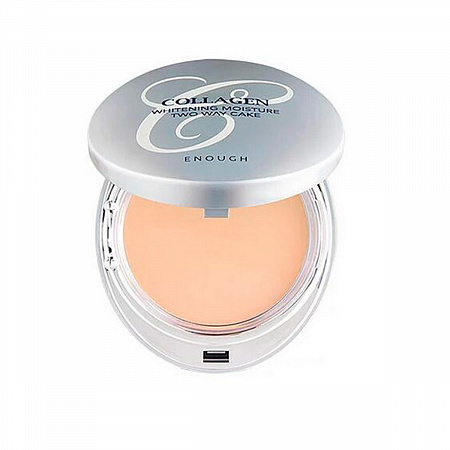 Enough Пудра для светлой кожи со сменным блоком / Collagen Whitening Moisture Two Way Cake №21 SPF30 PA+++, 13 мл x 2