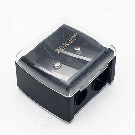Zinger Точилка для косметических карандашей двойная / Classic SH-22, пластик, черный