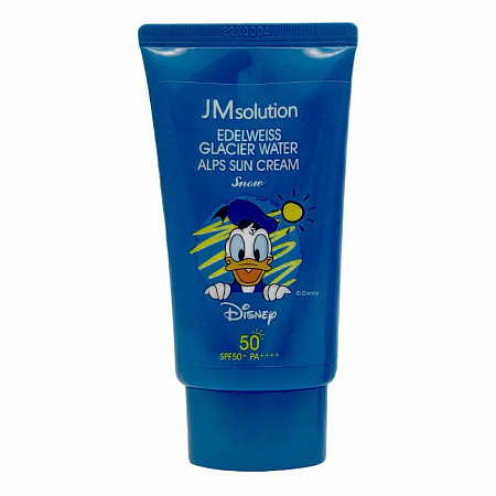 Jmsolution Охлаждающий солнцезащитный крем / Edelweiss Glacier Water Alps Moist Suncream Snow SPF50+/PA++++ Disney Donald Duck, 50 мл