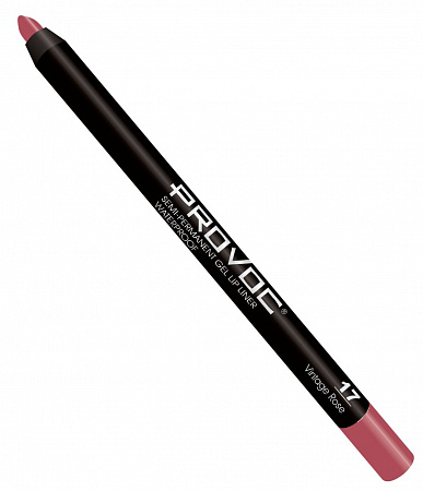 Provoc Гелевый карандаш-подводка для губ водостойкий / Semi Permanent Gel Eye Liner Filler №17 Vintage Rose, коричнево-малиновый