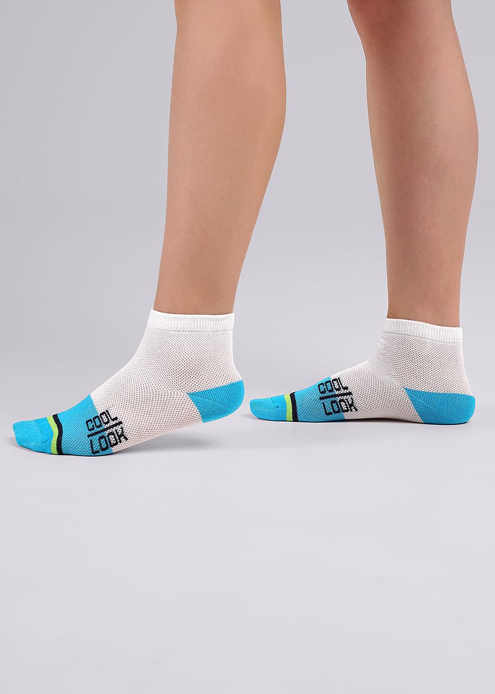 Ст.цена 55р CLE С1473 16-18,18-20 Носки детские для мальчика С1473 16-18,18-20 белый/бирюзовый