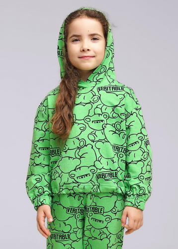 Ст.цена 990р CLE 846453/71ун Худи детское 846453/71ун св.зелёный/чёрный
