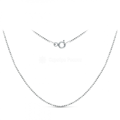 Цепь из серебра родированная - 40 см 2801R100L40