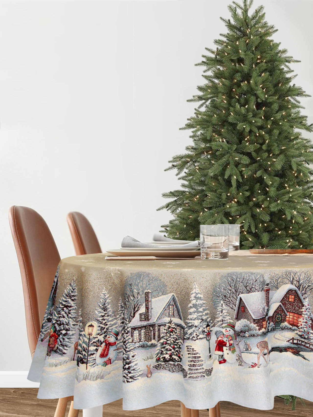 Гензель и Гретель Скатерть круг д140 см 2413509 серебро New