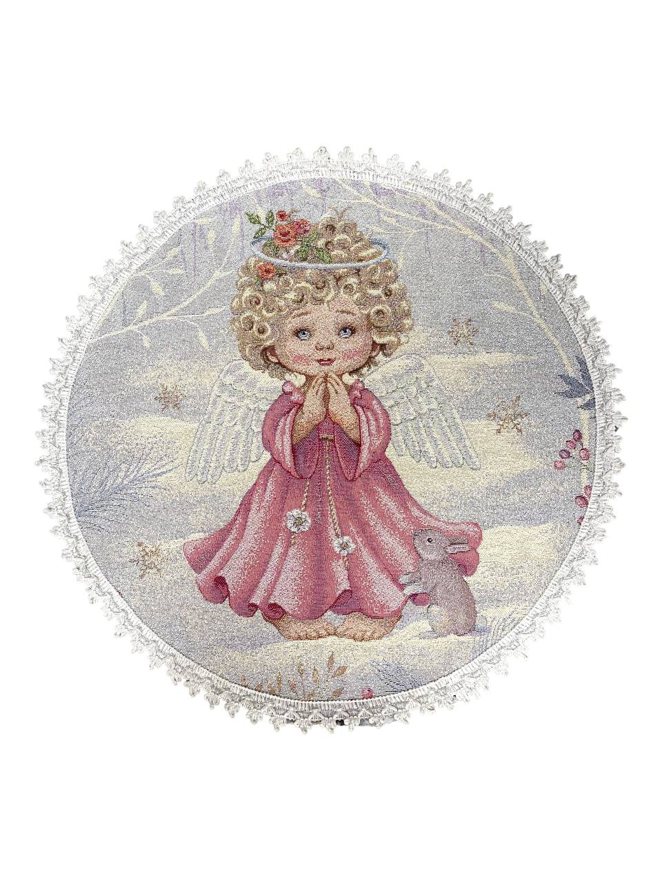 Ангел и зайчики Принцесса Салфетка круг д45см 2310482