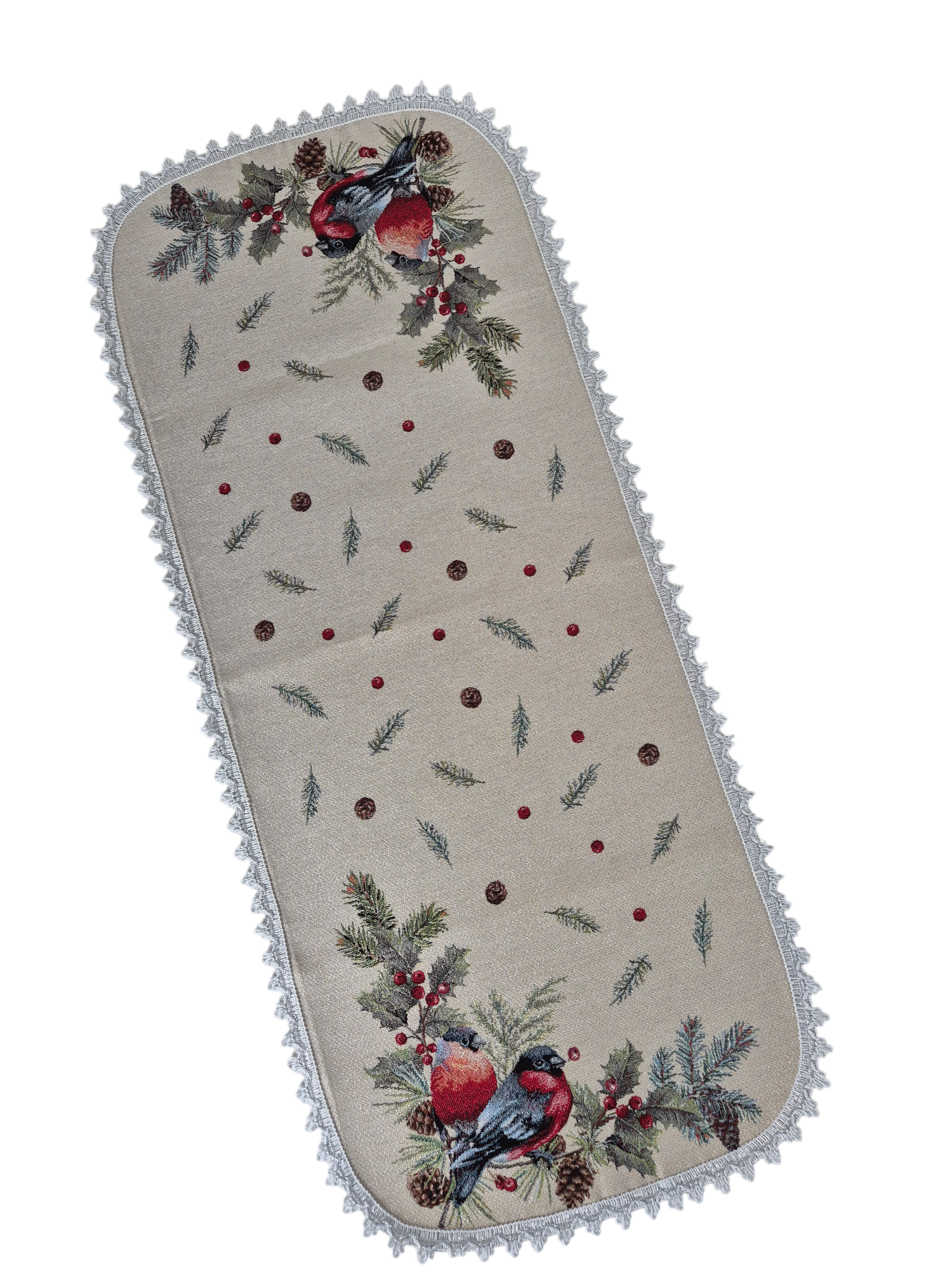 Новогодние друзья Снегири Салфетка 40х95 см тесьма 2414930