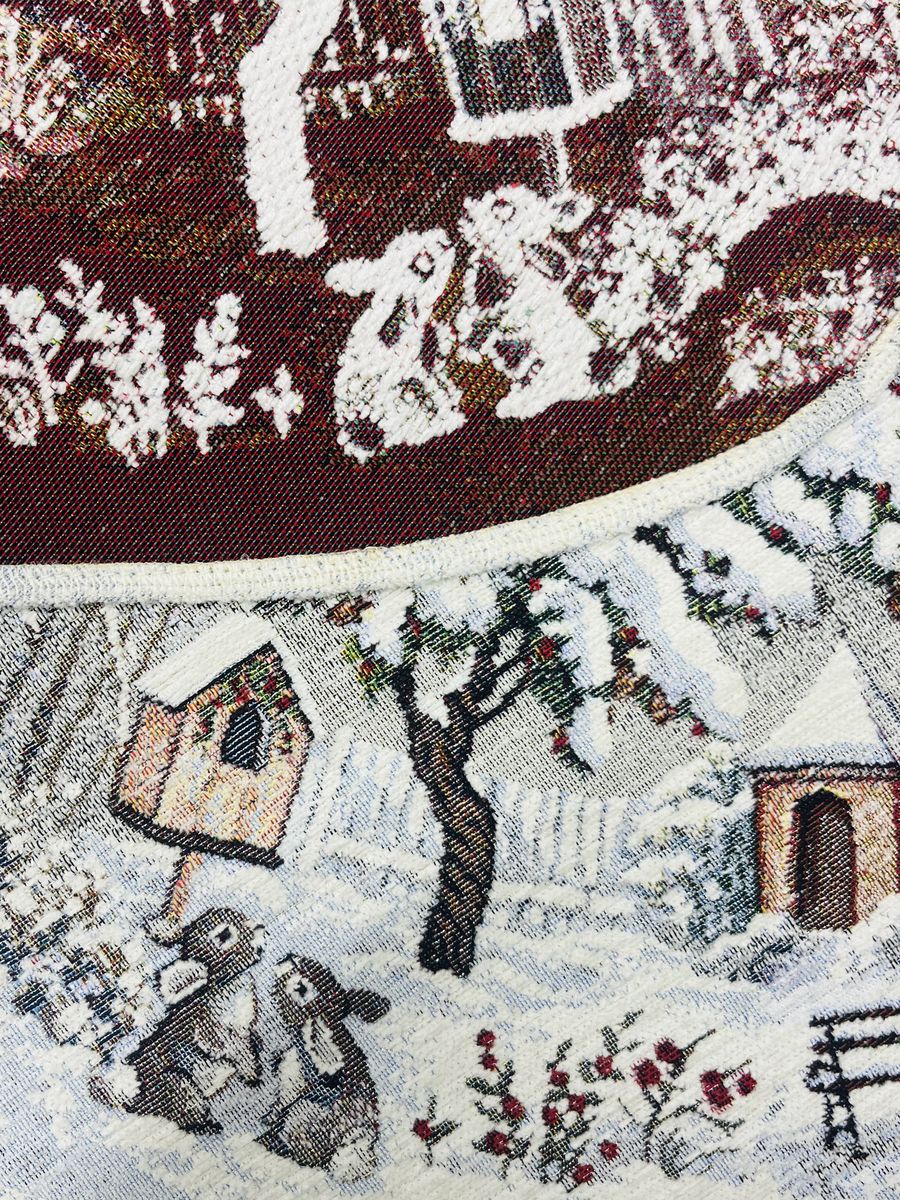 Лесные друзья у кормушки Салфетка д90 см шенил 2414948 NEW