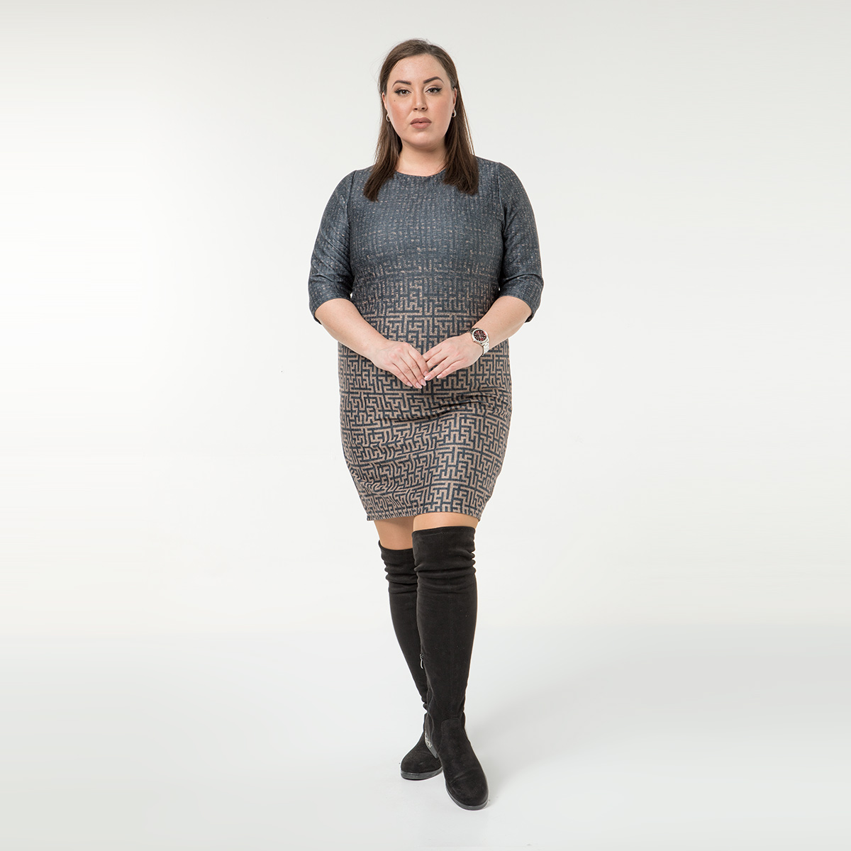 ст. цена2200руб.! Платье, трикотаж, бежевый