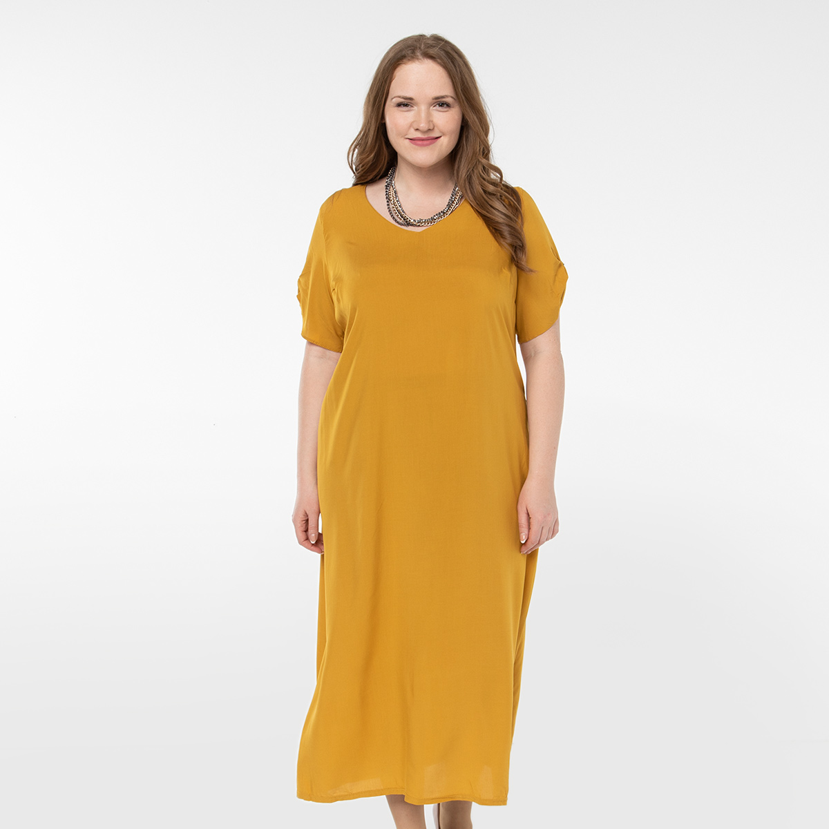 ст. цена2600руб.! Платье, текстиль, горчичный