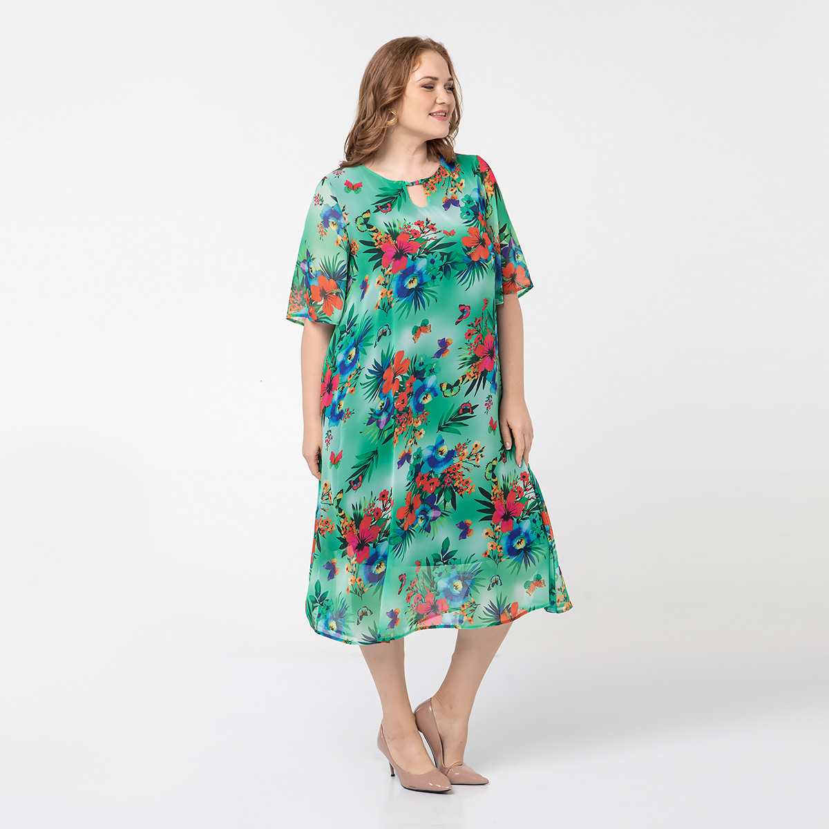 ст. цена2400руб.! Платье, шифоновое, зеленый