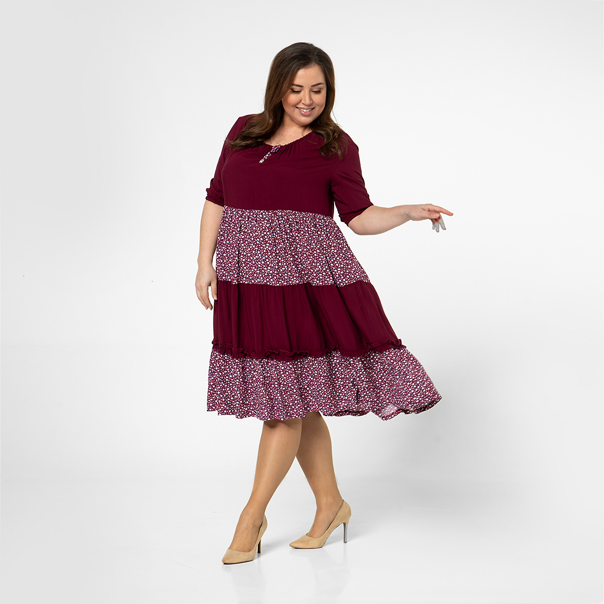 ст. цена2400руб.! Платье, трикотаж, бордовый