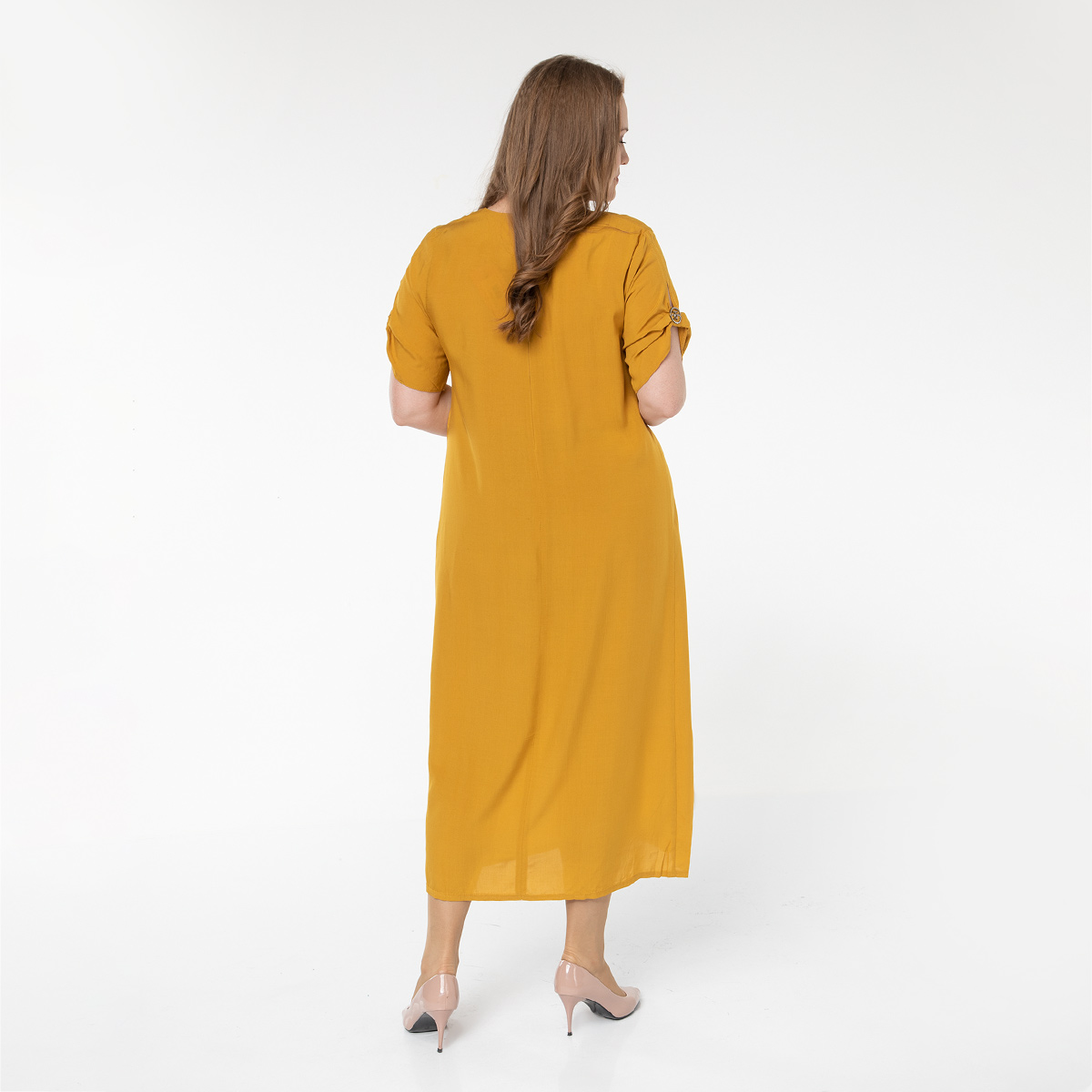 ст. цена2600руб.! Платье, текстиль, горчичный