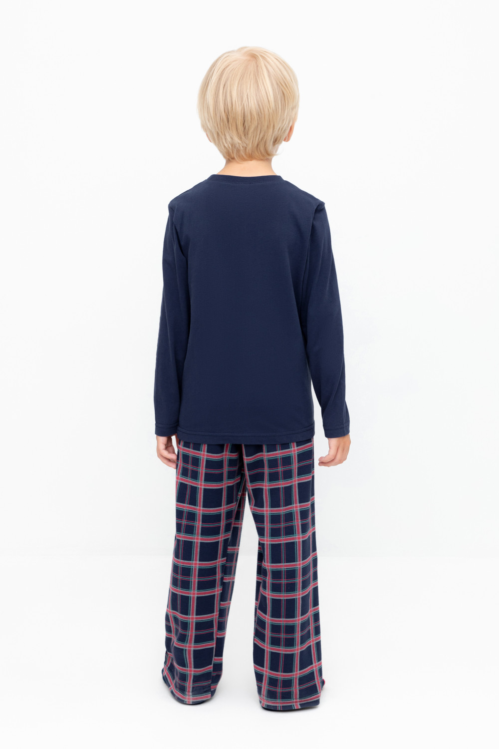 Crockid Пижама К 1600 глубокий синий, шотландская клетка Crockid