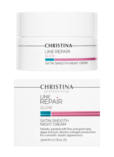 Line Repair Glow Satin Smooth Night Cream, Разглаживающий ночной крем «Сатин», 50 мл CHRISTINA