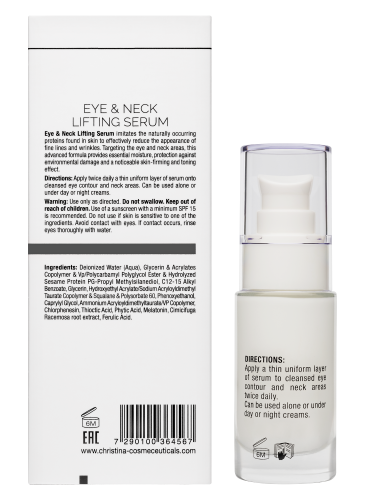 Wish Eyes & Neck Lifting Serum, Подтягивающая сыворотка для кожи вокруг глаз и шеи, 30 мл CHRISTINA