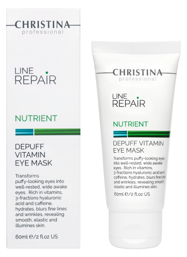 Line Repair Nutrient Depuff Vitamin Eye Mask, Восстанавливающая противоотечная маска для кожи вокруг глаз, 60 мл CHRISTINA