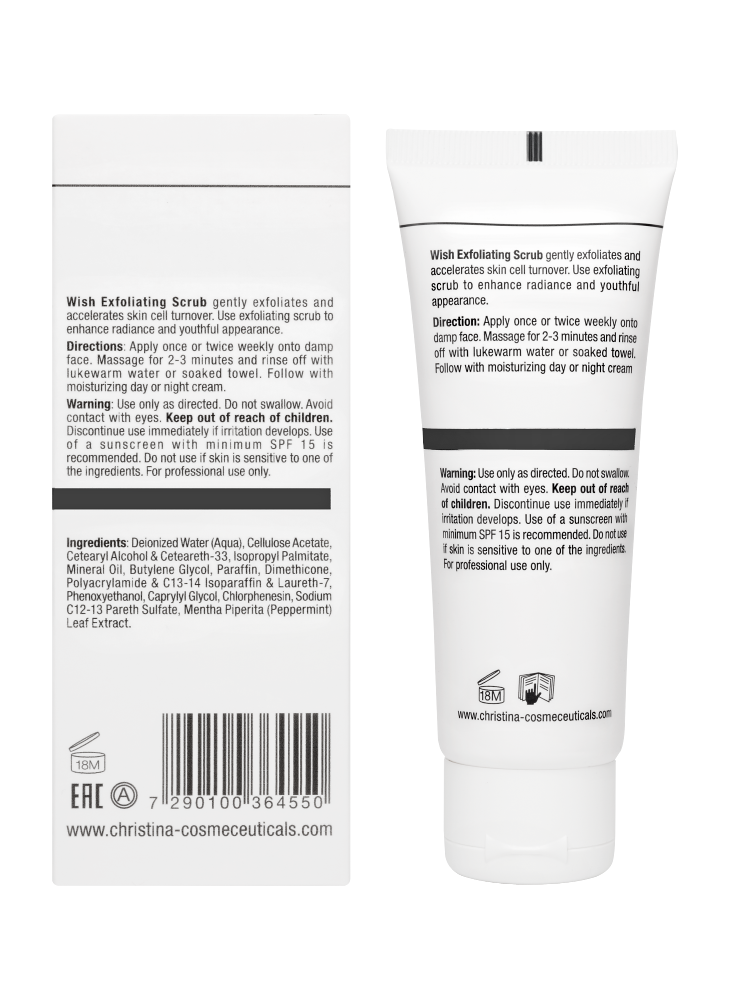 Wish Exfoliating Scrub, Скраб-эксфолиатор, 75 мл CHRISTINA