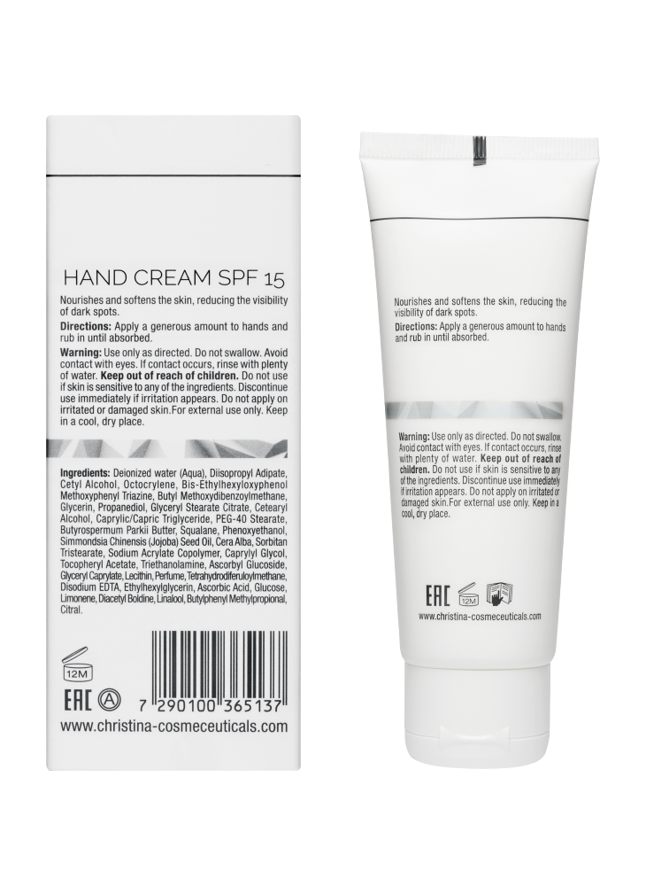 Illustrious Hand Cream SPF15, Защитный крем для рук SPF15, 75 мл CHRISTINA