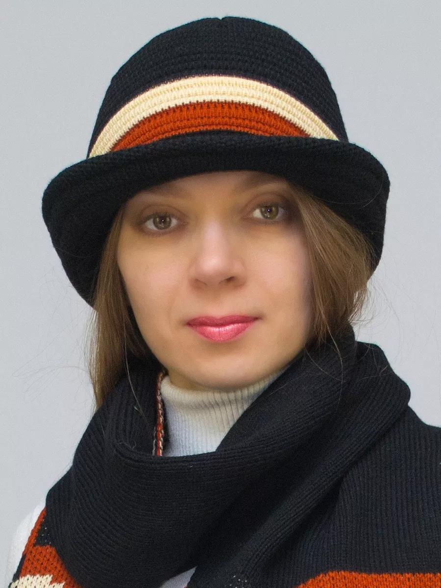 Комплект шляпа+шарф женский весна-осень Mario (Цвет черный), размер 54-56; 56-58, шерсть 30%