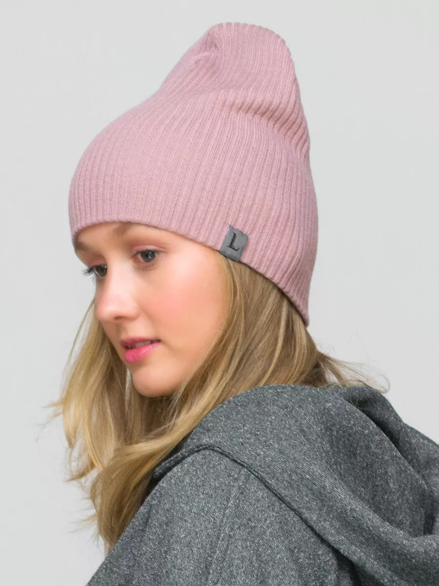 Шапка женская весна-осень Вито (Цвет пудровый), размер 56-58