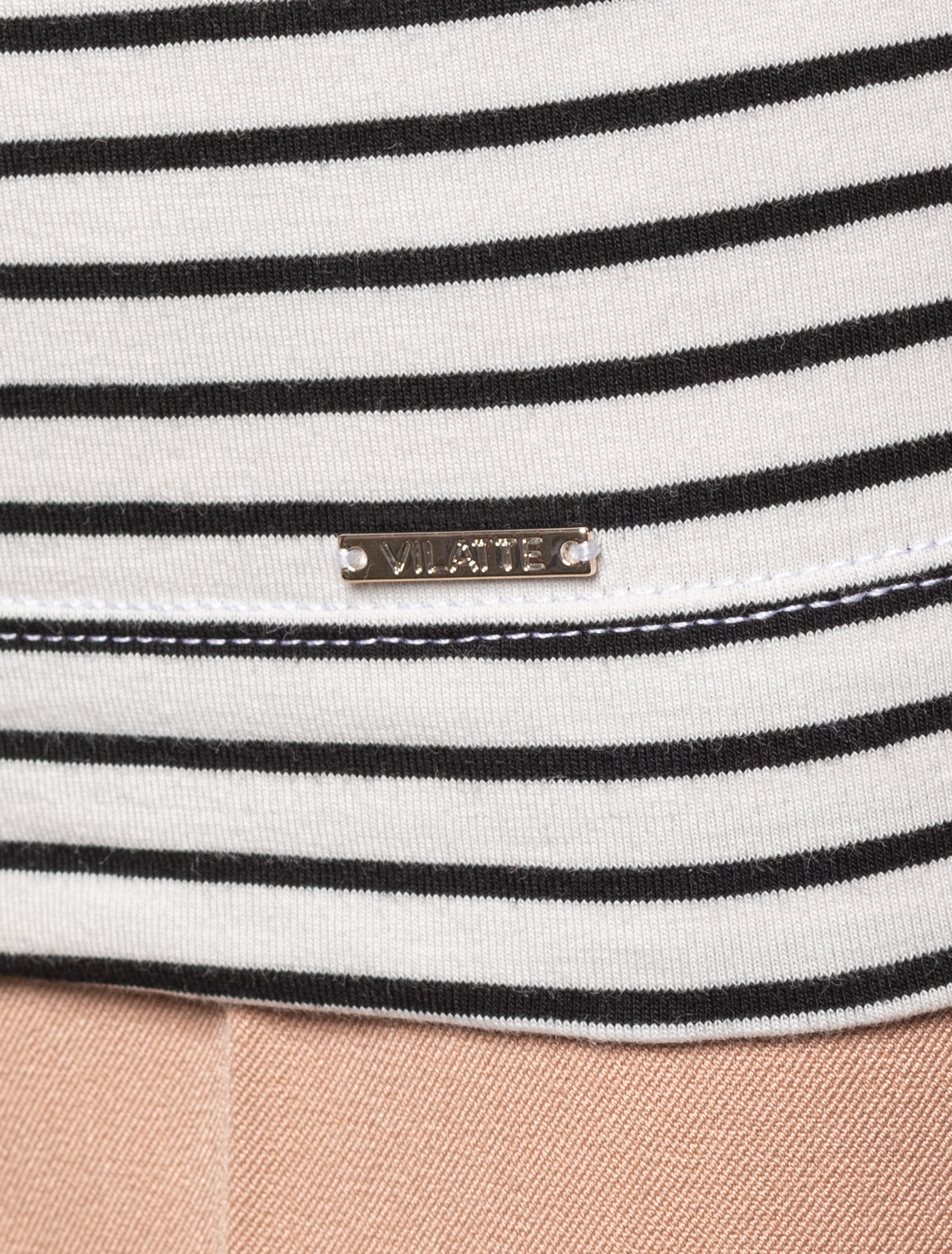 Ст.цена 1290р Водолазка из премиального хлопка с эластаном D49.037 бело-черная полоса