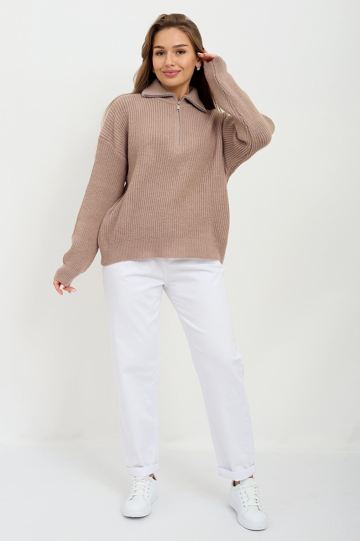 Свитер женский вязаный Молодежный К LIKA DRESS #941806Коричневый