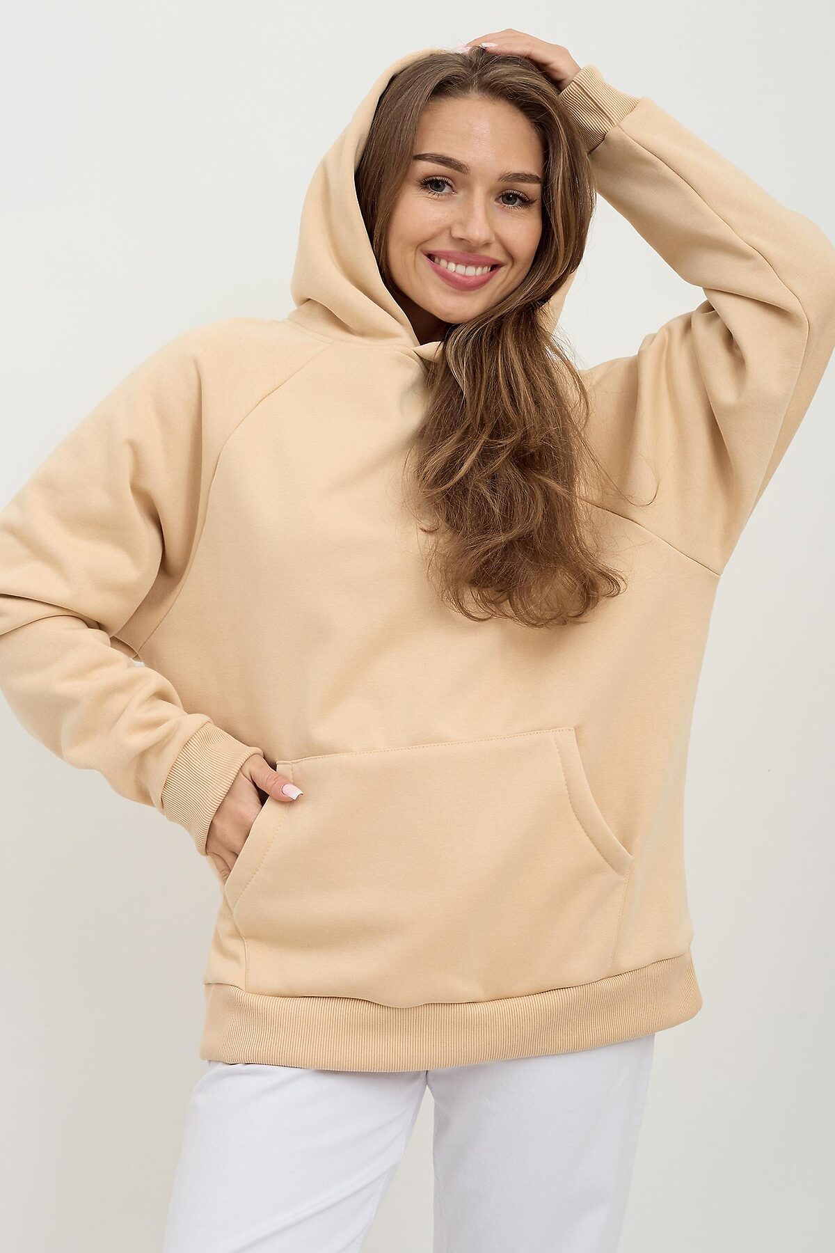 Толстовка унисекс с капюшоном Б LIKA DRESS #944129Бежевый