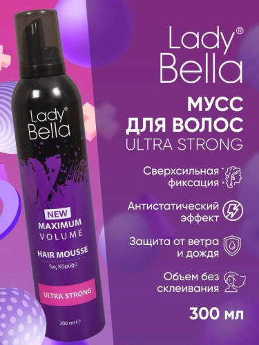 Мусс д/волос Lady Bella Ultra Strong 300мл