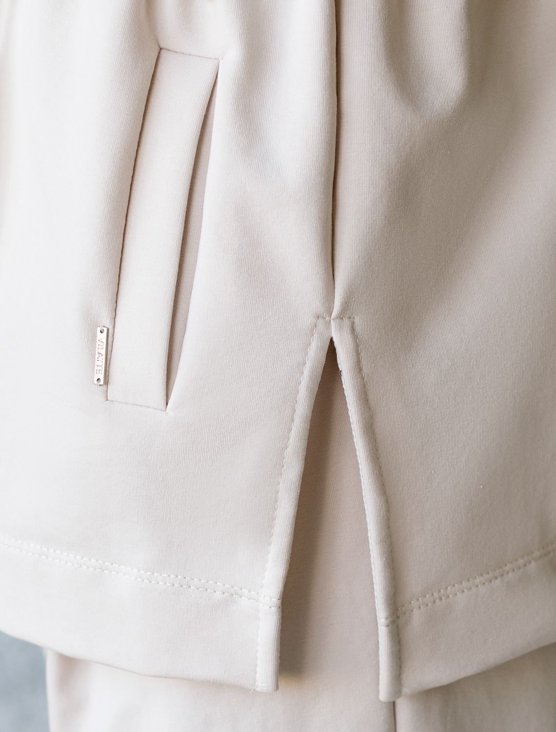 Парка из тонкого премиального футера с эластаном D49.075 бежевый