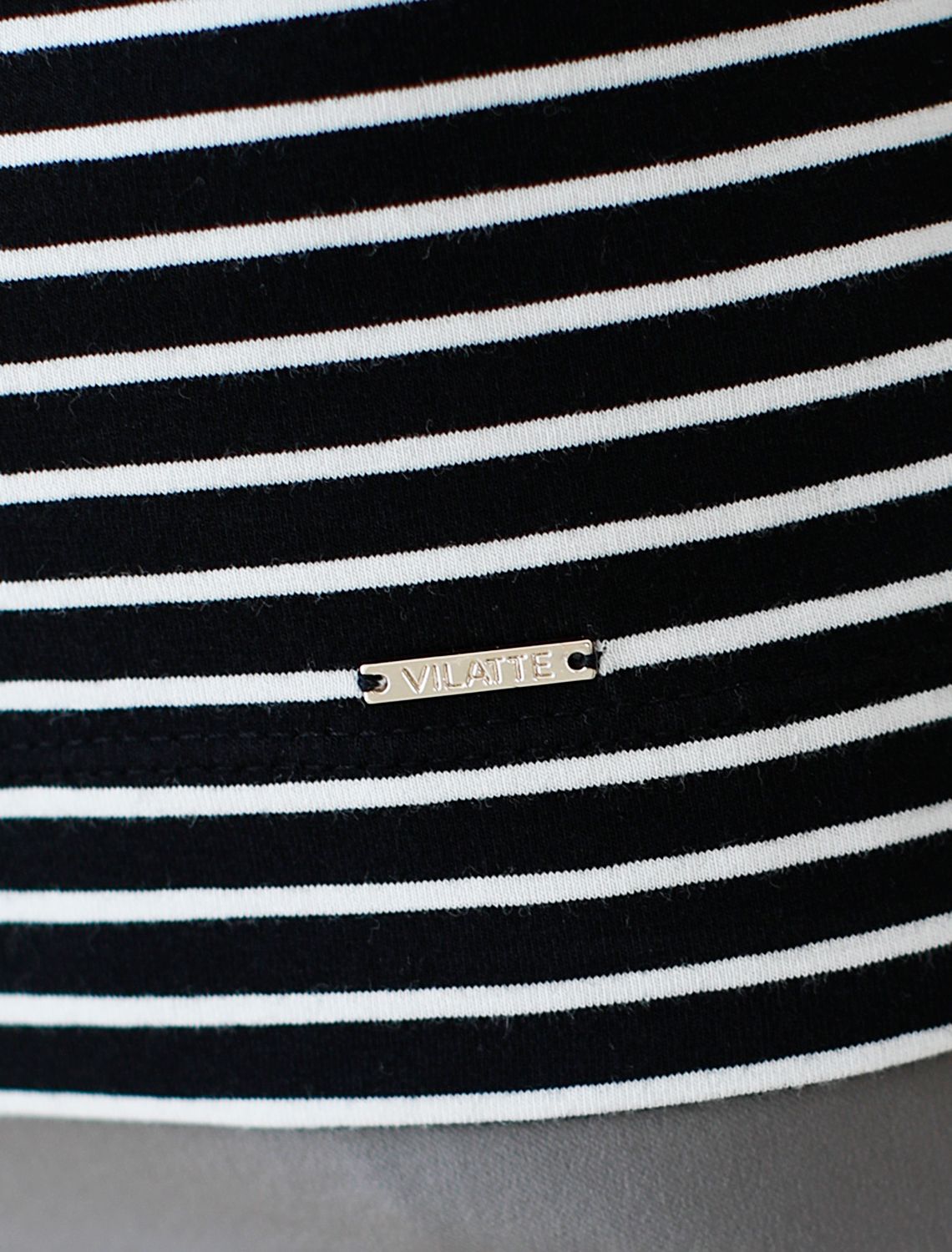 Топ из премиального хлопка с эластаном D43.201 черно-белый