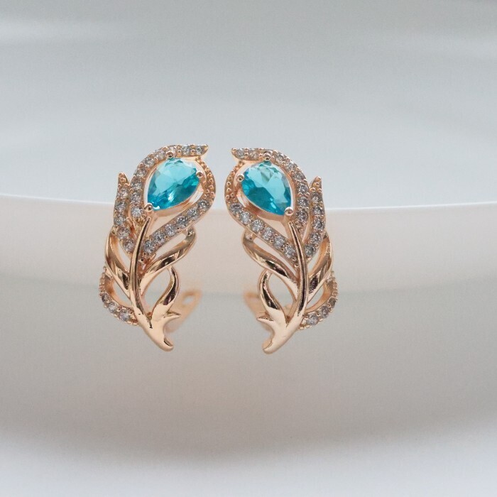 Серьги в форме пера ювелирная бижутерия коллекция