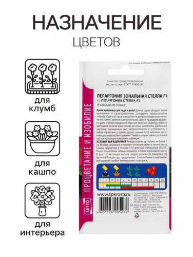 Семена цветов Пеларгония 