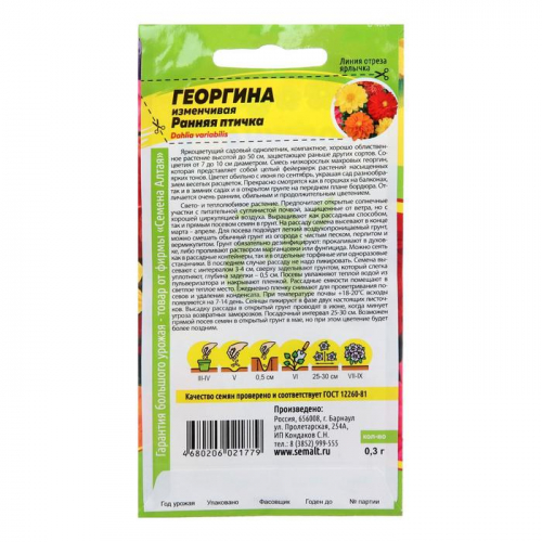 Семена цветов Георгина 