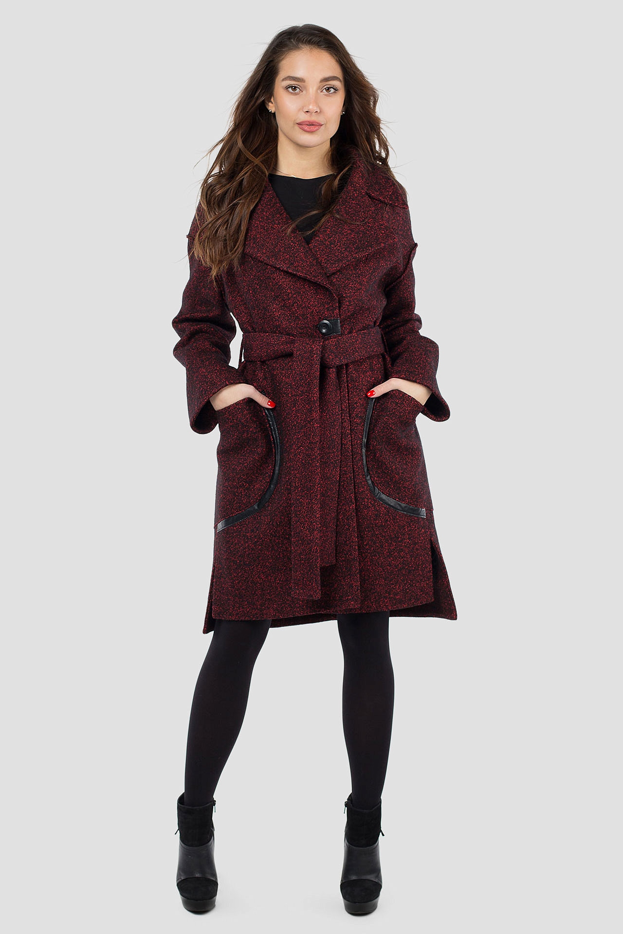 01-09397 Пальто женское демисезонное (пояс)