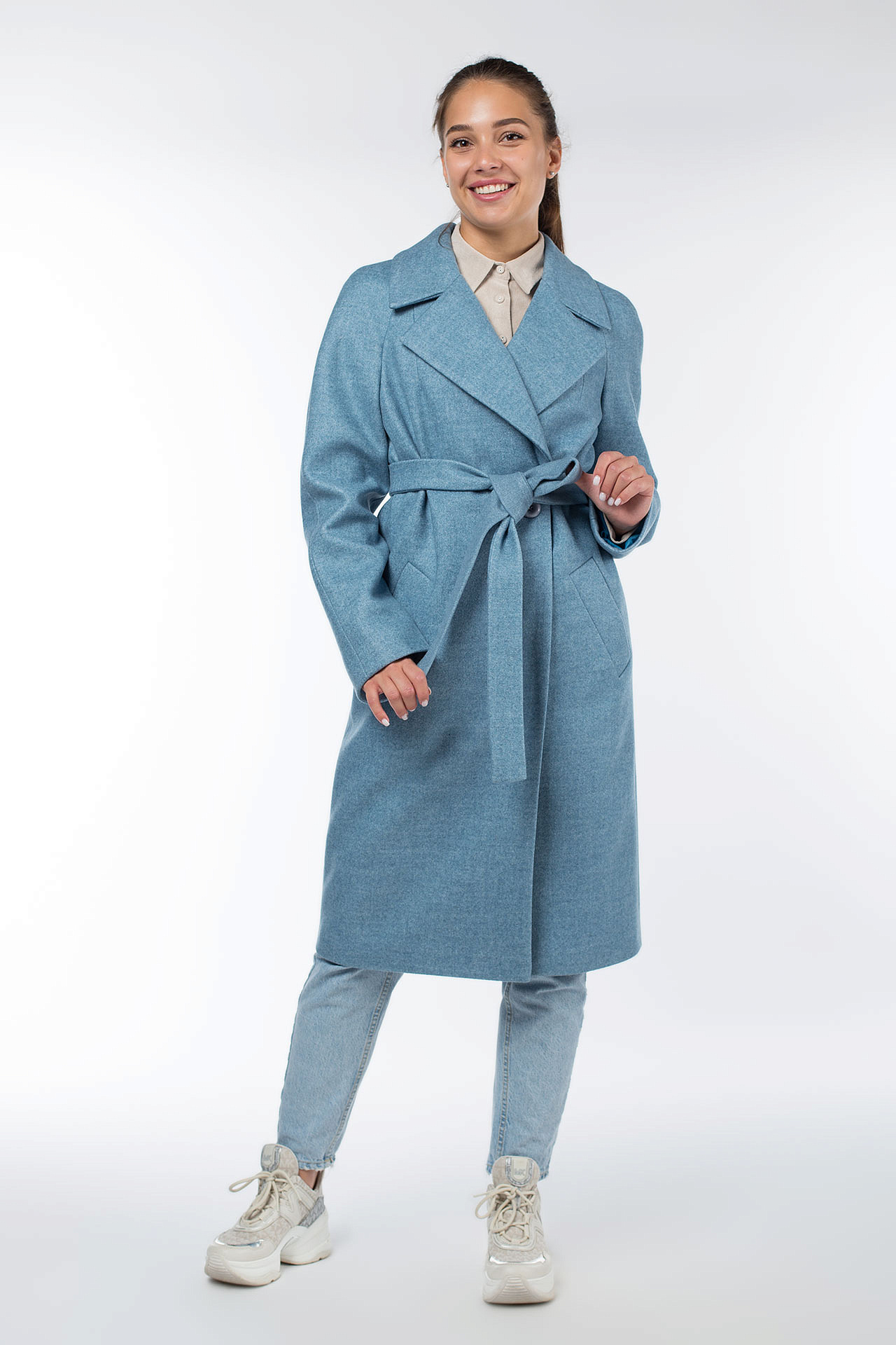 01-09797 Пальто женское демисезонное (пояс)