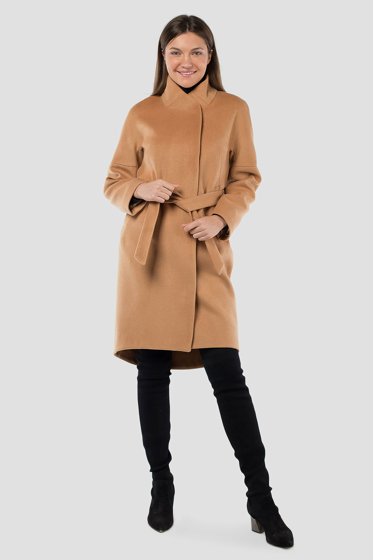 01-10147 Пальто женское демисезонное (пояс)