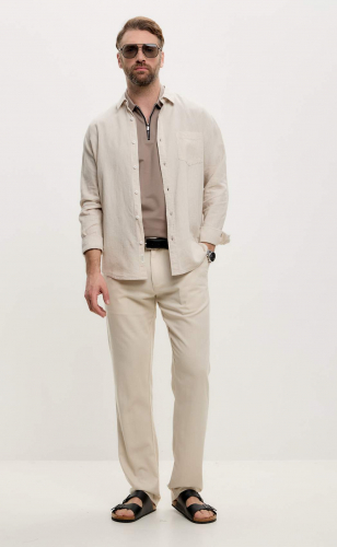 Брюки лен F211-0854 l.beige
