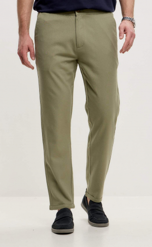 Брюки льняные мужские F211-0871 оливковые
