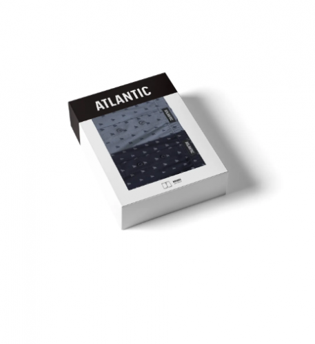  1049р  1399р Мужские трусы боксеры Atlantic, набор из 2 шт., хлопок, темно-синие + серые, 2MBX-060