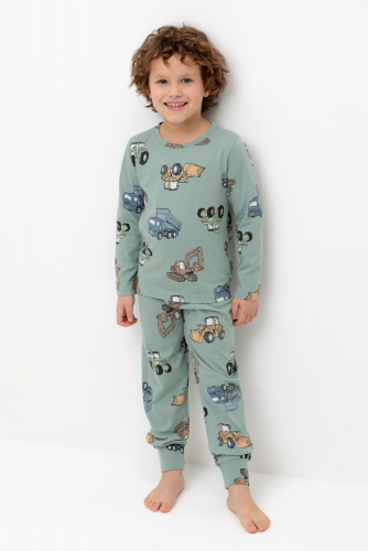 Crockid Пижама К 1561 холодная мята, тракторы Crockid